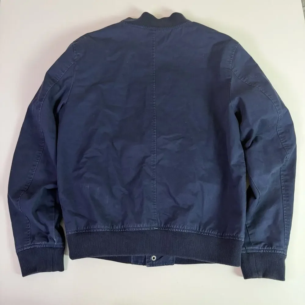 Banana Republic Bomber Jacket Men's M Blue Snap Front Minimalist Casual Flight